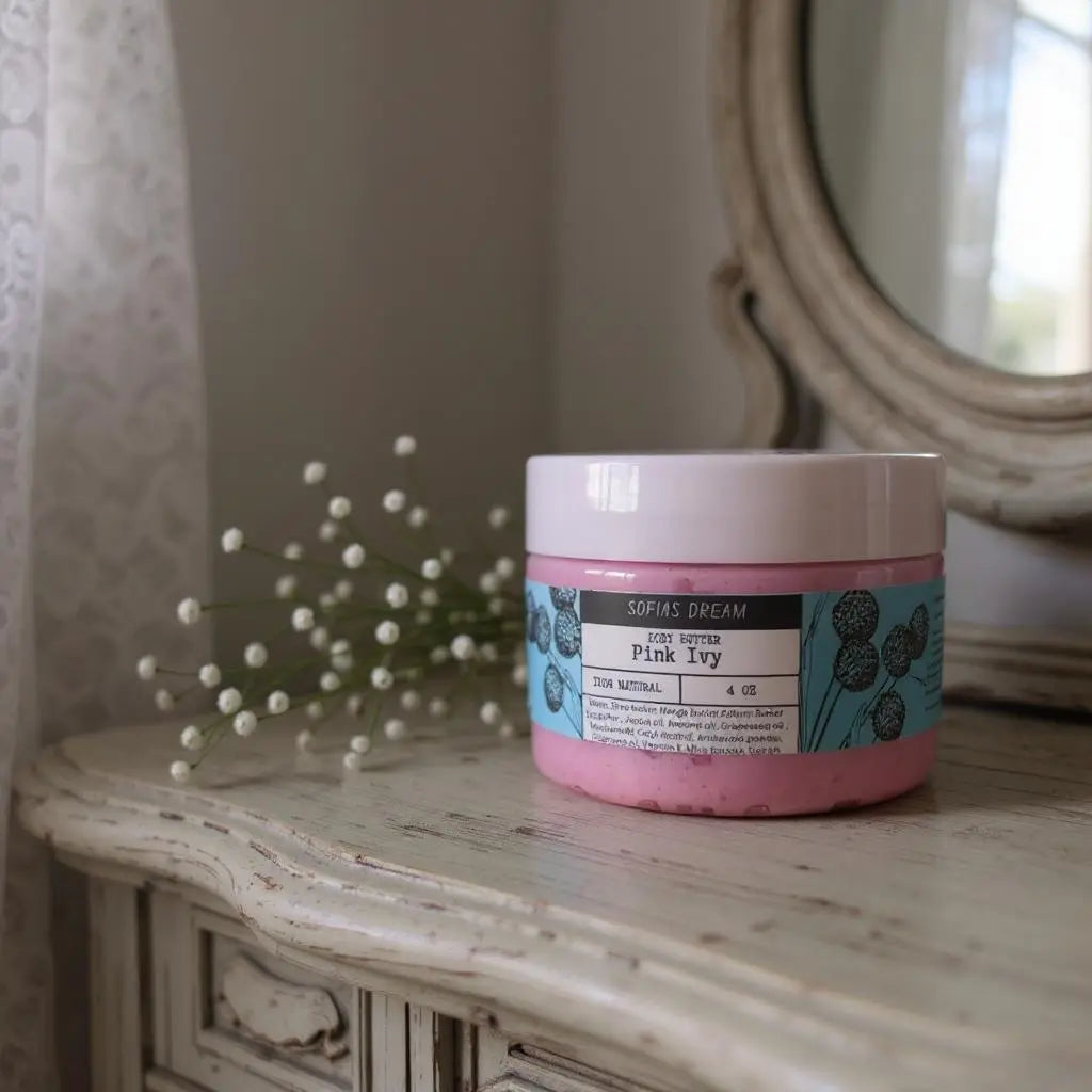 Pink Ivy, Emulsified Body Butter 4oz natural skincare Sofia’s Dream