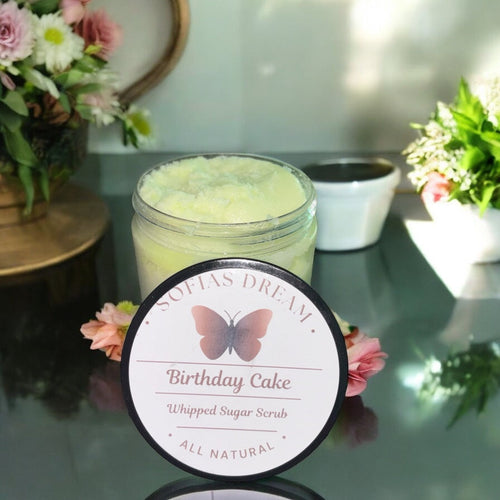 Birthday cake , whipped sugar scrub 6oz Sofia’s Dream